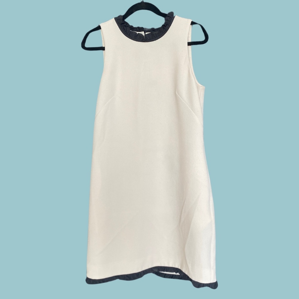 Black and White J. Crew Dress with Ruffle